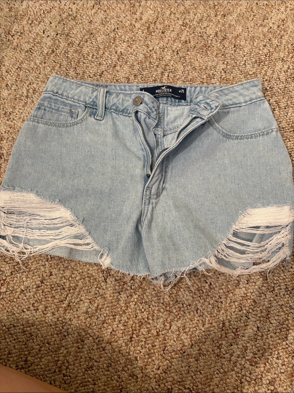 Hollister Pale Blue High-Rise Denim Cutoff Shorts